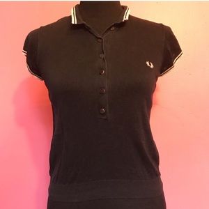 Amy Winehouse Fred Perry sheer black/pink polo